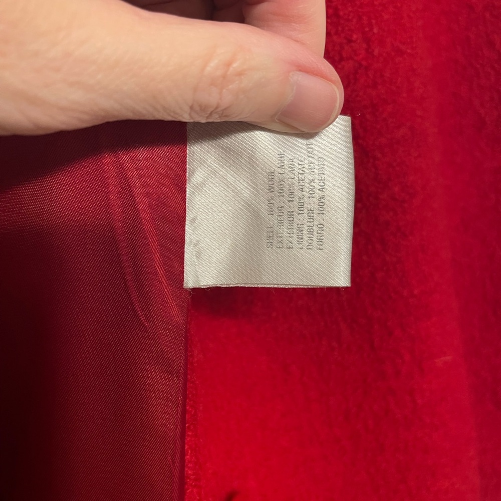 Red Wool Liz Claiborne Coat - Picture 9 of 9